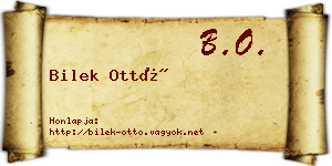 Bilek Ottó névjegykártya